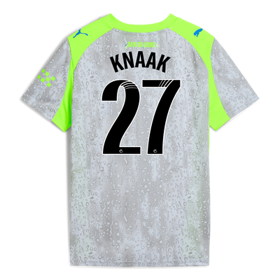 Kids' Manchester City Third Jersey 2025/26 With KNAAK 27 Printing