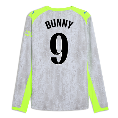 Manchester City Third Authentic Jersey 2025/26 Long Sleeve With BUNNY 9 Printing