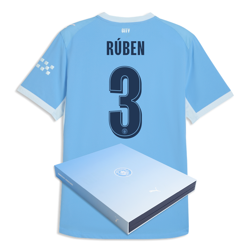Man City Home Authentic Jersey 2026/27 With RÚBEN 3 Printing in Gift Box  blue-icy blue - Size S from polyester for males