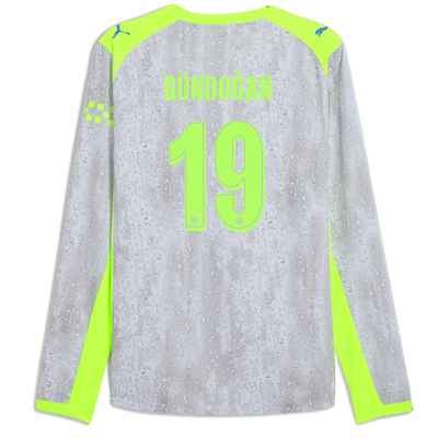 Maillot Third Authentique Manchester City 2025/26 à manches longues avec impression de GÜNDOĞAN 19 Printing