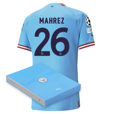 Manchester City Authentic Home Jersey 22/23 with MAHREZ 26 printing in Gift Box