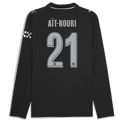 Manchester City Away Jersey 2025/26 Long Sleeve With AÏT-NOURI 21 Printing