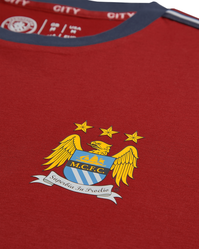 MCFC FW MENS RETRO TAPING TEE - burgundy