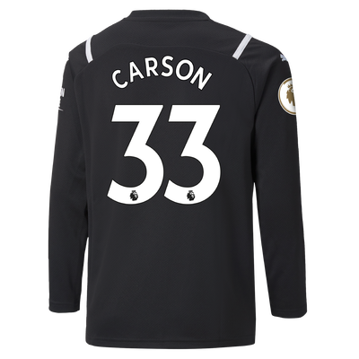 Kids Manchester City Goalkeeper Shirt 21/22 with Scott Carson printing