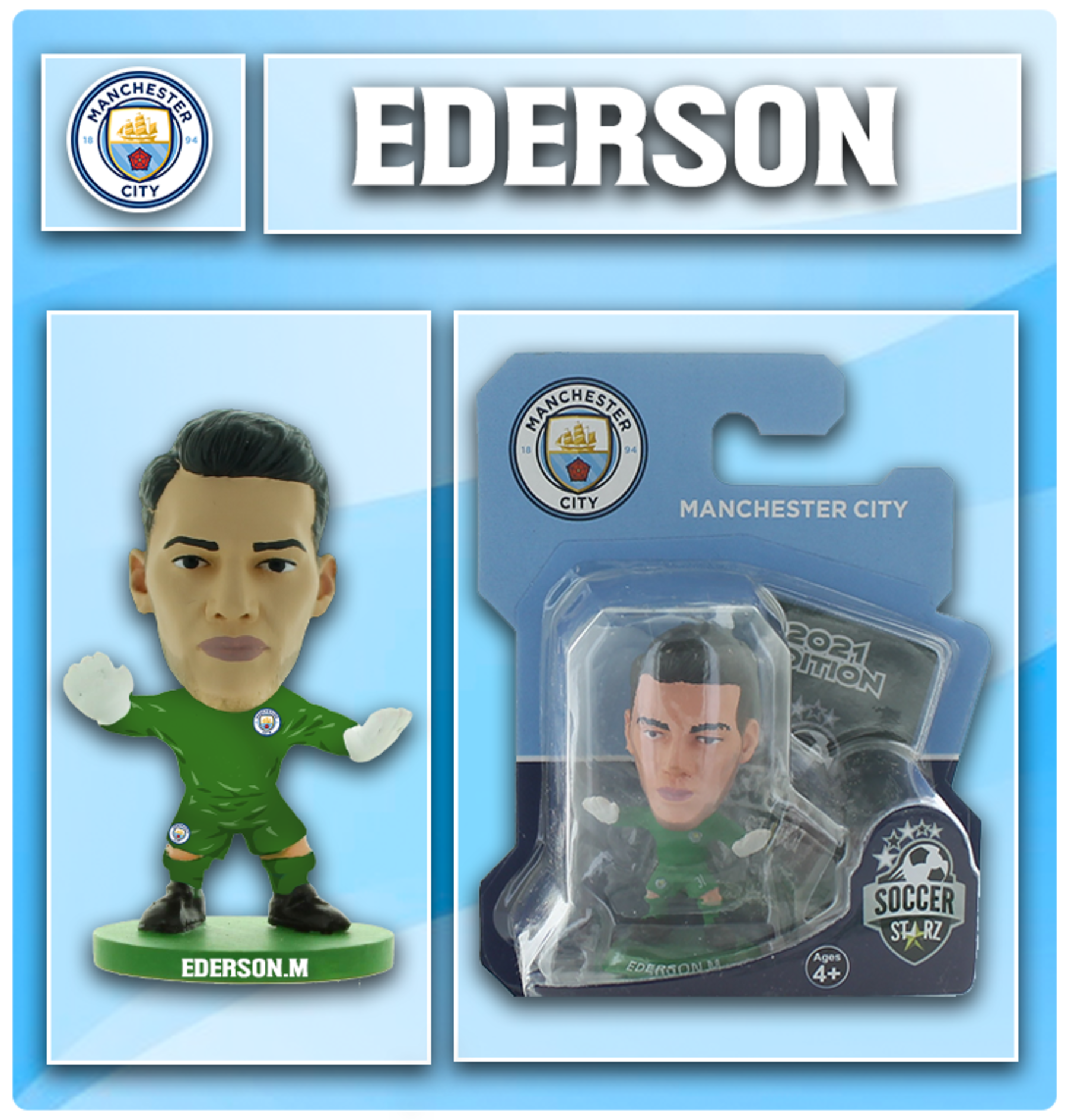 /figure versione 2020 SoccerStarz Man City Ederson Home Kit 