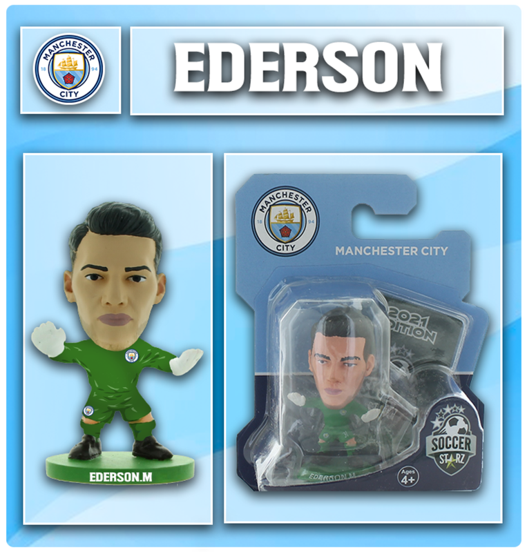 MCFC FW SOCCERSTARZ EDERSON MINIFIGURE - light blue