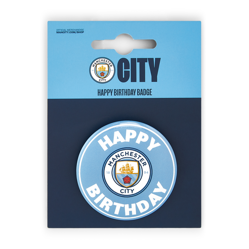 MCFC FW HAPPY BIRTHDAY BADGE - blue