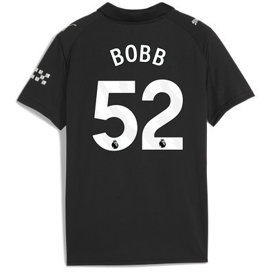 Kids' Manchester City Away Jersey 2025/26 With BOBB 52 Printing