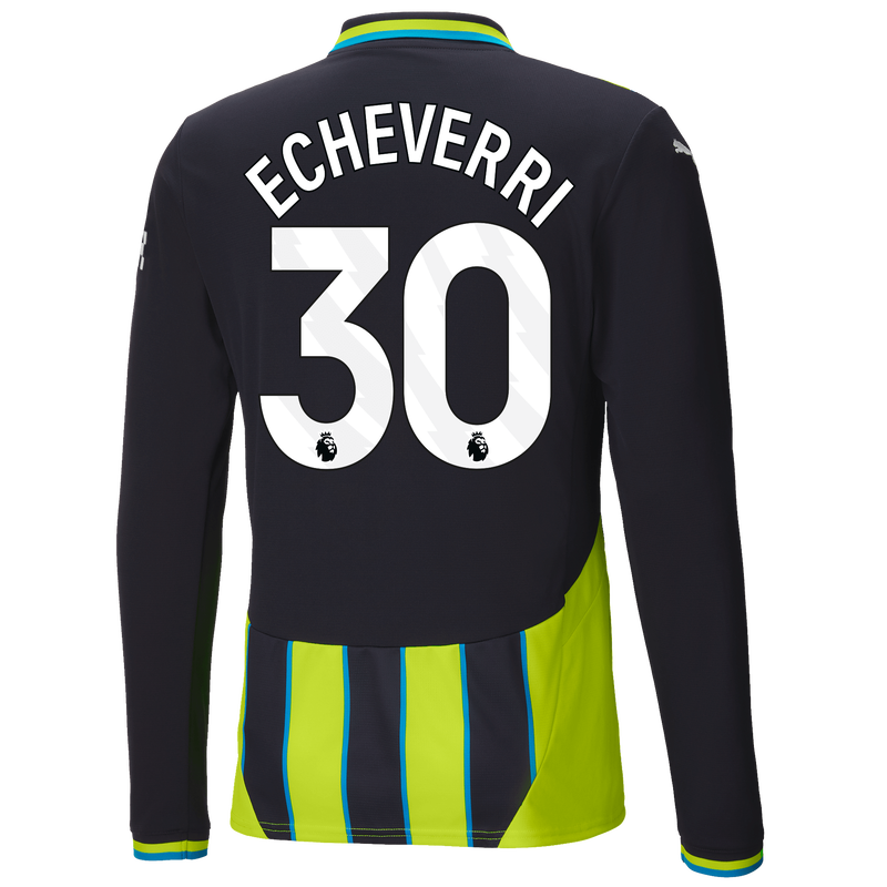 Man City Away Jersey 24/25 Long Sleeve With ECHEVERRI 30 Printing new navy - Size XXL from polyester for males  - Official Manchester City FC store