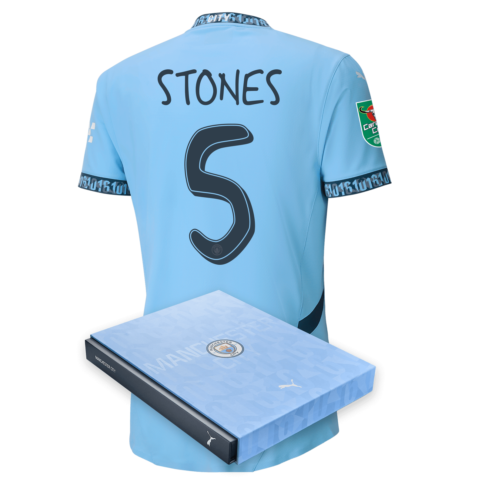 Manchester City Authentic Home Jersey 2024/25 with STONES 5 Manchester City Authentic Home Jersey 2024/25 with STONES 5