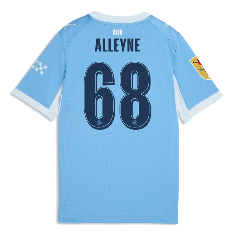 Kids' Man City Home Jersey 2026/27 With ALLEYNE 68 Printing  blue-icy blue unisex - Size 15/16 from polyester  - Official Manchester City FC store