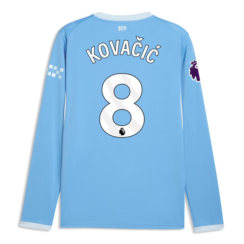 Man City Home Jersey 2026/27 Long Sleeve With KOVAČIĆ 8 Printing  blue-icy blue - Check out all Manchester City t-shirts online