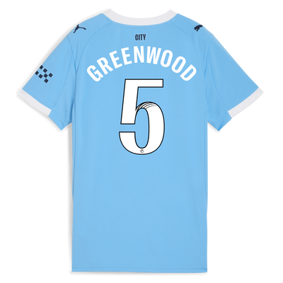 Women's Manchester City Home Jersey 2025/26 With GREENWOOD 5 Printing