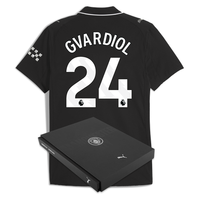 マンチェスター・シティ 2025/26 アウェイ 本物ジャージ GVARDIOL 24 プリント入り ギフトボックス付き