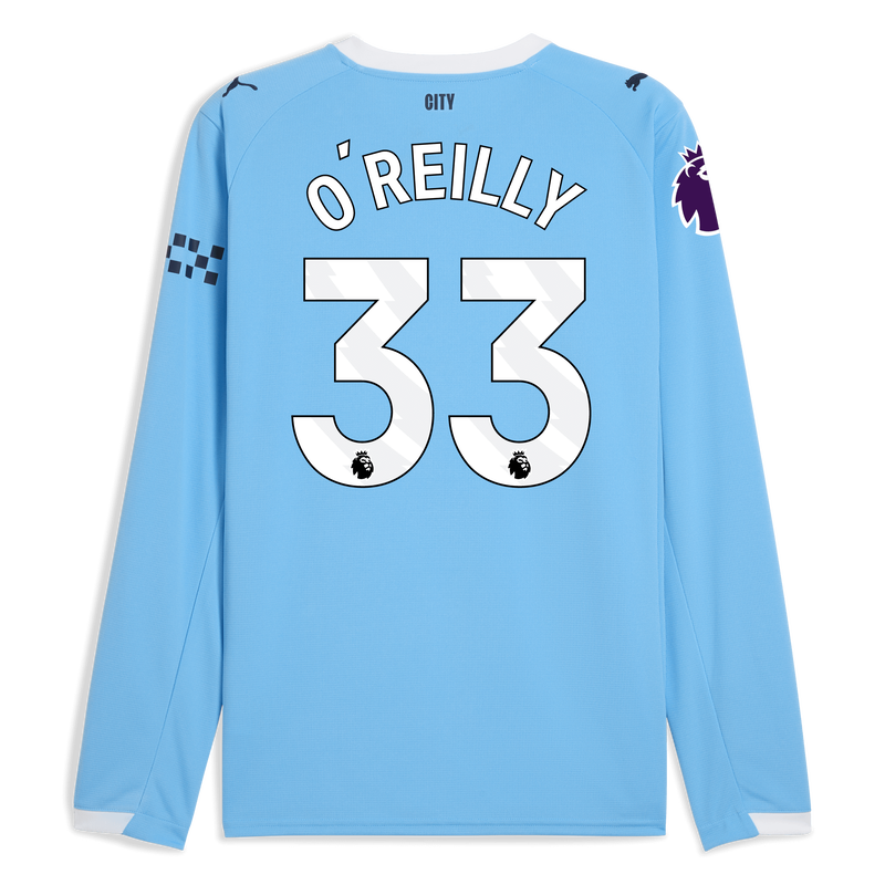 Man City Home Jersey 2025/26 Long Sleeve With O'REILLY 33 Printing  blue - Size M from polyester for males  - Official Manchester City FC store