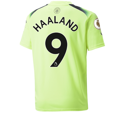 Kids' Manchester City Third Jersey 2022/23 with HAALAND 9 printing