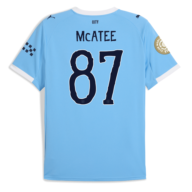 Man City Home Jersey 2025/26 With McATEE 87 Printing  blue - Check out all Manchester City t-shirts online - Official Manchester City FC store