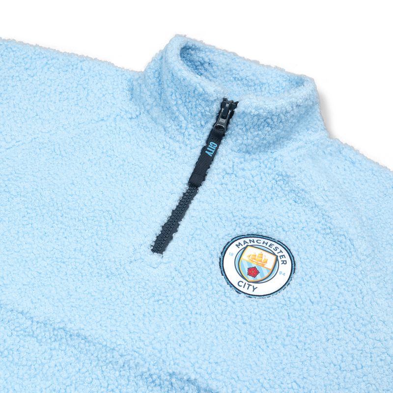 MCFC KIDS 1/4 ZIP SHERPA FLEECE - light blue