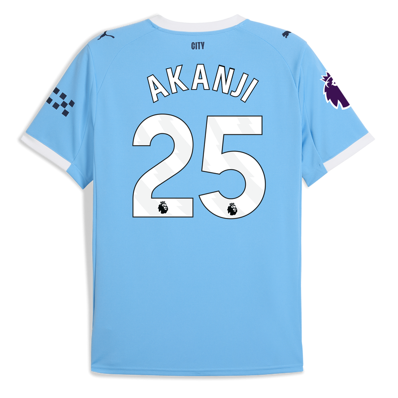 Man City Home Jersey 2025/26 With AKANJI 25 Printing  blue - Size XXL from polyester for males  - Official Manchester City FC store