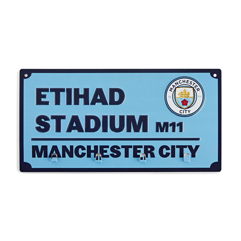 MCFC FW STREET SIGN KEYHOLDER - blue