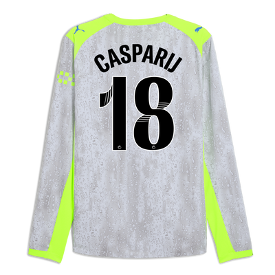 Manchester City Third Authentic Jersey 2025/26 Long Sleeve With CASPARIJ 18 Printing