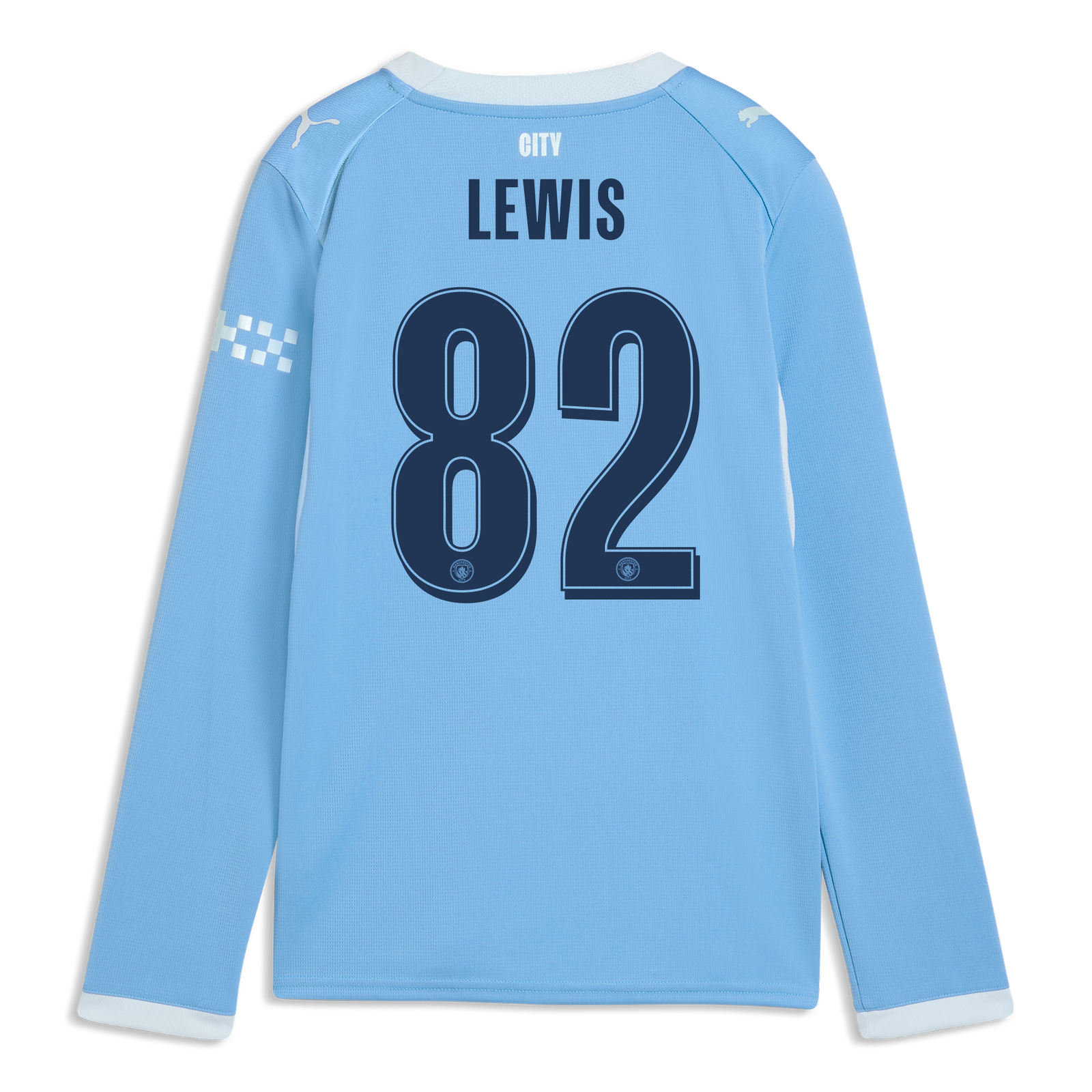 美品マンチェスター・シティ LEWIS 82 長袖シャツ　PUMA サイズL キッズ マンチェスター・シティ ホームユニフォーム 2026/27 長袖
