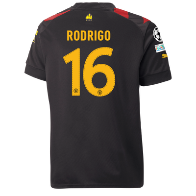 Kids' Manchester City Away Jersey 2022/23 with RODRIGO 16 printing