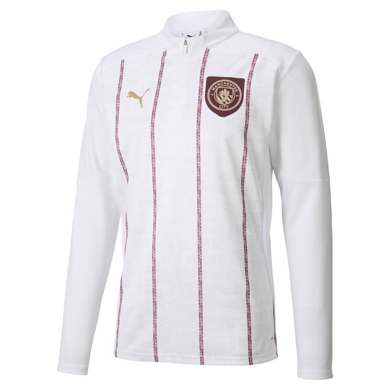 MCFC MW MENS PREMATCH 1/4 ZIP TOP - white