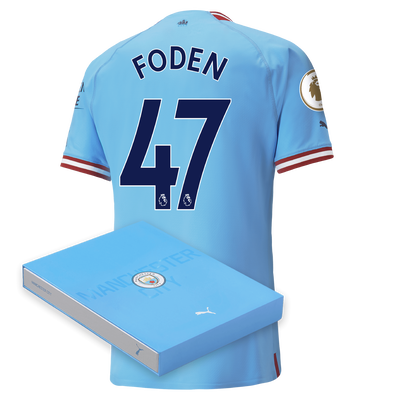 Manchester City Authentic Home Jersey 22/23 with FODEN 47 printing in Gift Box