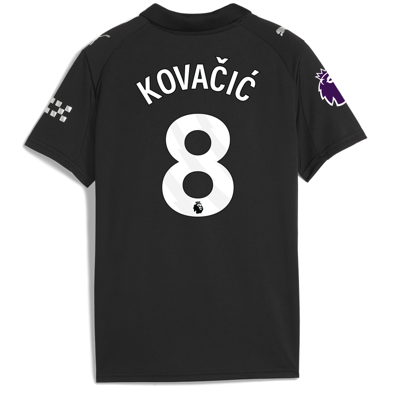Kids' Man City Away Jersey 2025/26 With KOVAČIĆ 8 Printing black - Check out all Manchester City t-shirts online - Official Manchester City FC store