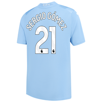 Kids' Manchester City Home Jersey 2023/24 with SERGIO GÓMEZ 21 printing