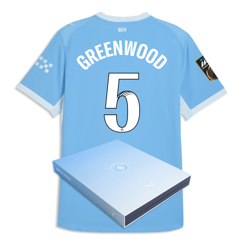 Man City Home Authentic Jersey 2026/27 With GREENWOOD 5 Printing in Gift Box  blue-icy blue - Check out all Manchester City t-shirts online
