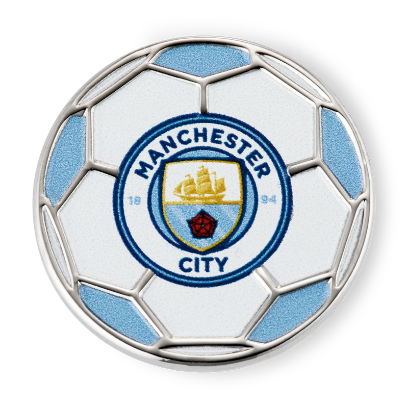 MCFC FOOTBALL CREST PIN BADGE - blue