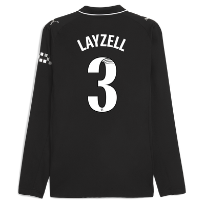 Manchester City Away Authentic Jersey 2025/26 Long Sleeve With LAYZELL 3 Printing