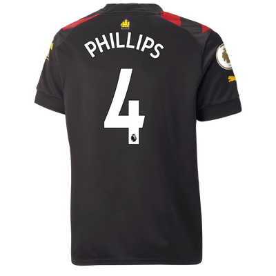 Kids' Manchester City Away Jersey 2022/23 with PHILLIPS 4 printing