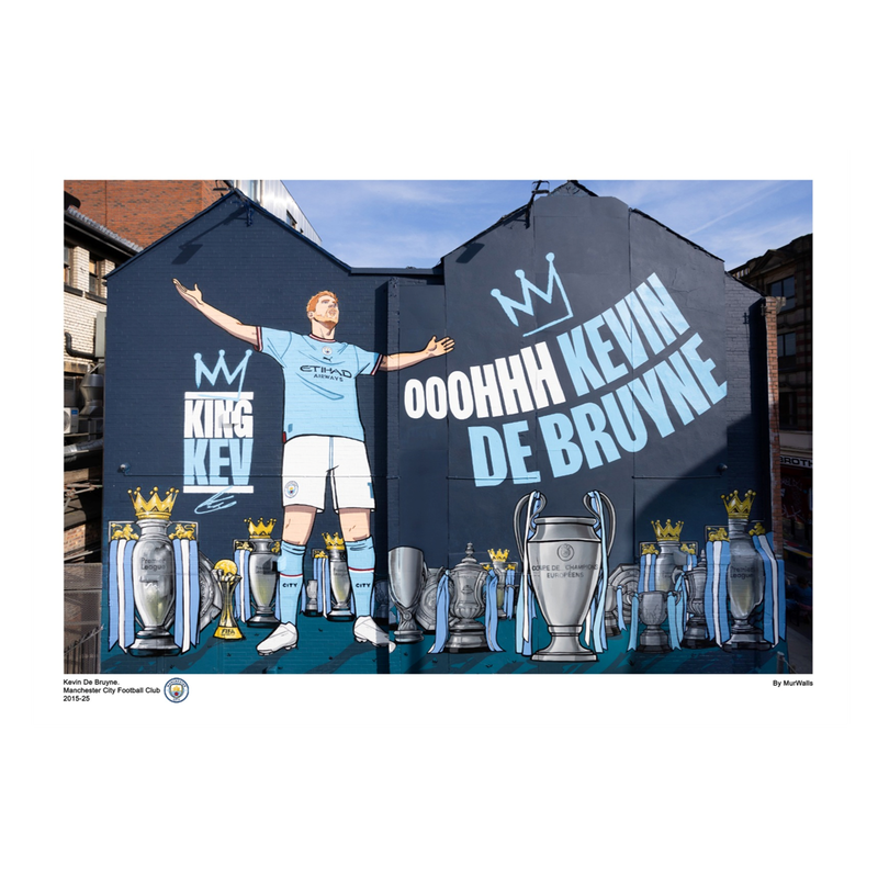 MCFC KDB WALL MURAL PRINT - blue