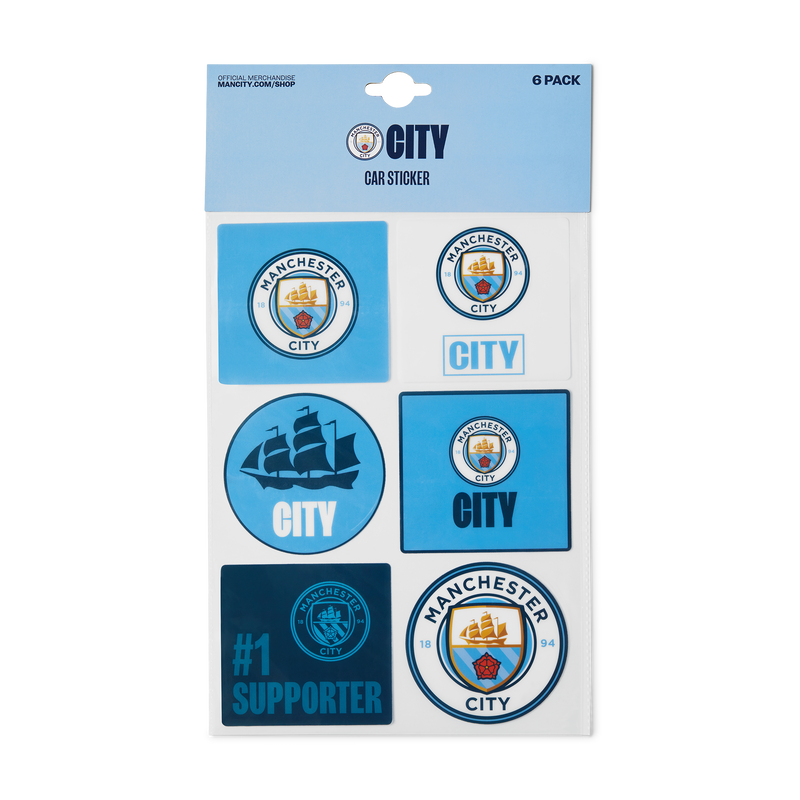 MCFC FW CAR STICKER 6 PACK - blue