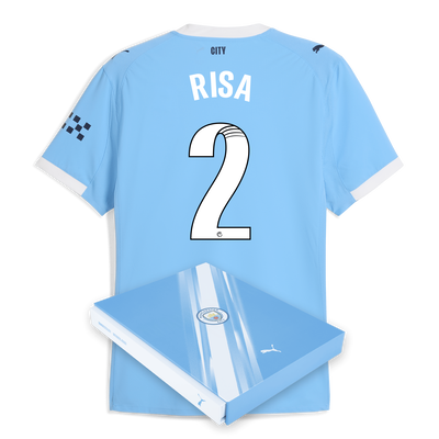 Manchester City Home Authentic Jersey 2025/26 With RISA 2 Printing in Gift Box