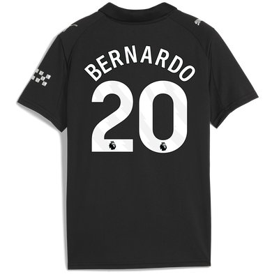 Kinder Manchester City Auswärtstrikot 2025/26 Mit BERNARDO 20 Druck