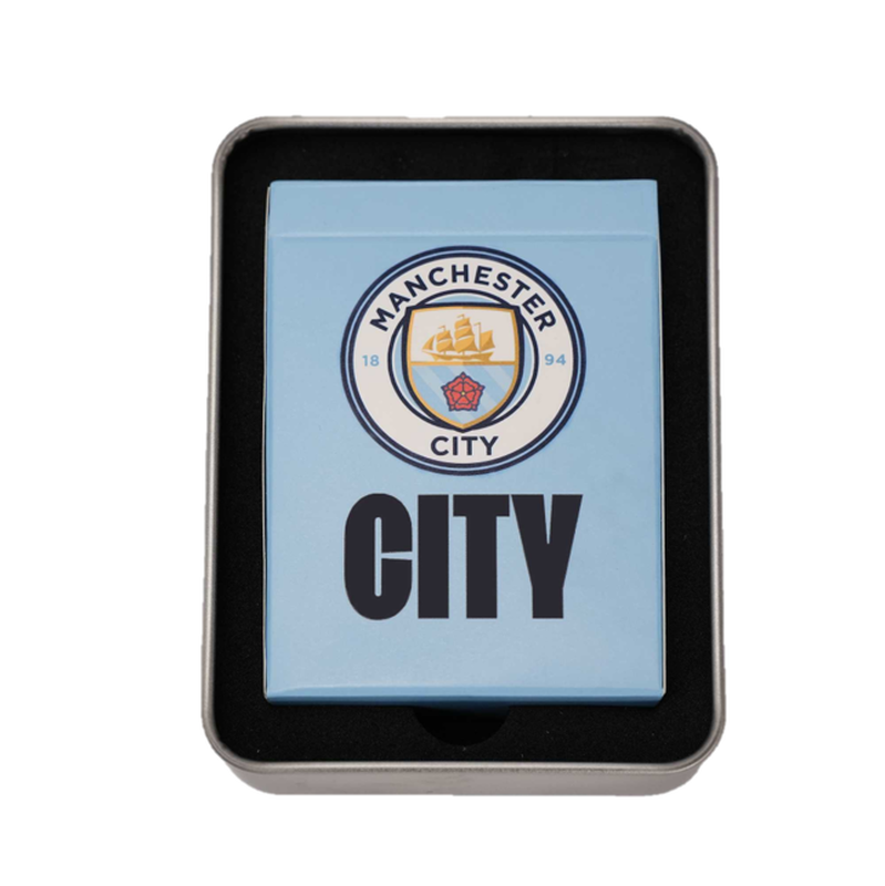 MCFC FW PLAYING CARDS IN TIN - silver