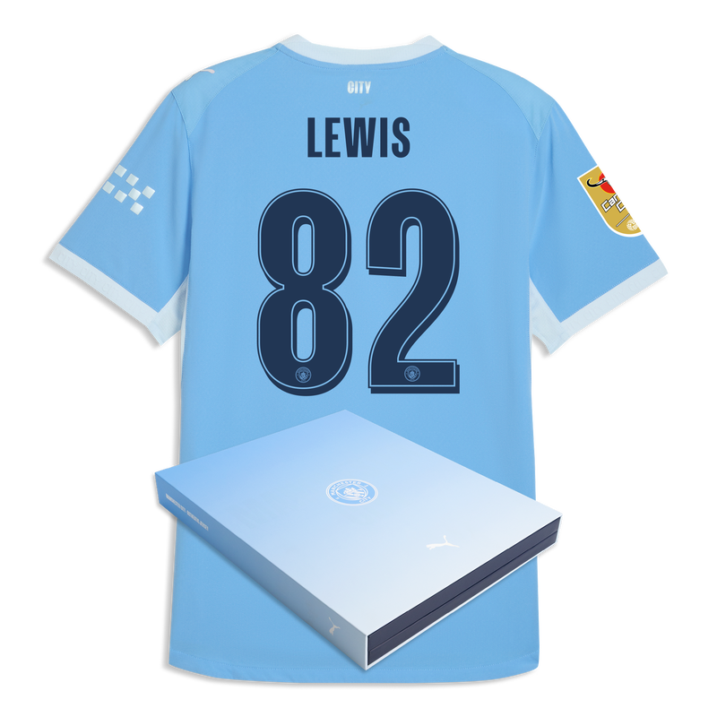 Man City Home Authentic Jersey 2026/27 With LEWIS 82 Printing in Gift Box  blue-icy blue - Size S from polyester for males