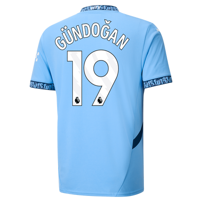 Manchester City Home Jersey 2024/25 With GÜNDOĞAN 19 Printing