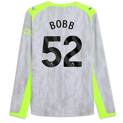 Maglia Third Autentica Manchester City 2025/26 a maniche lunghe con stampa di BOBB 52 Printing