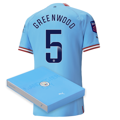 Manchester City Authentic Home Jersey 22/23 with GREENWOOD 5 printing in Gift Box