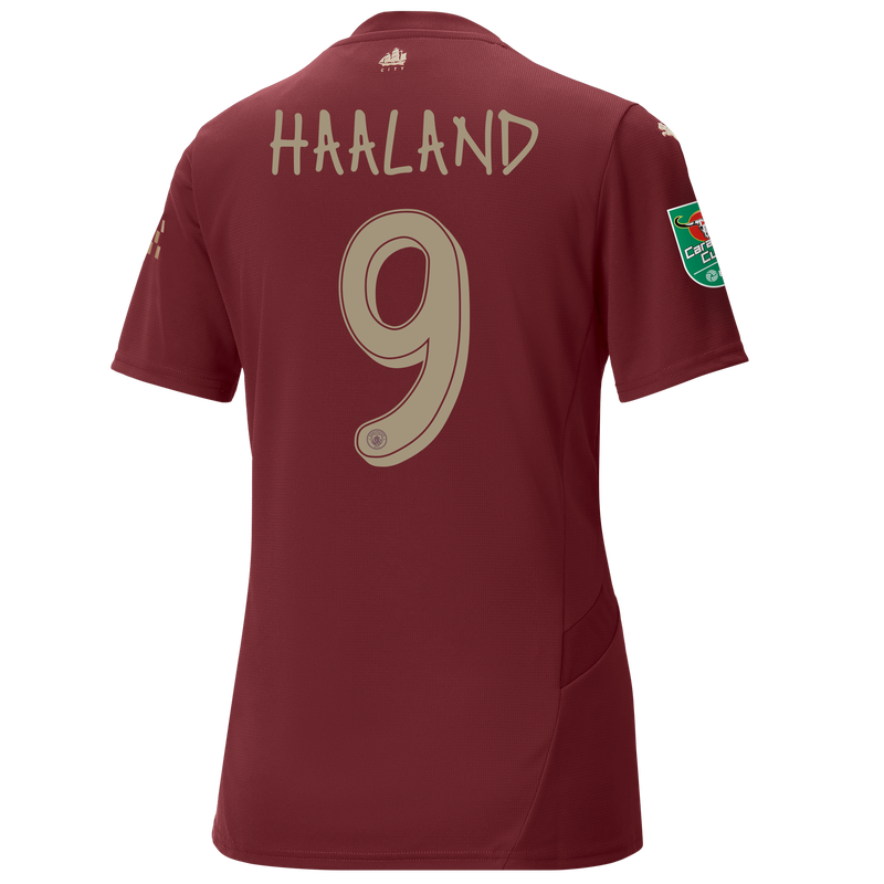Women's Man City 3rd Jersey 24/25 With HAALAND 9 Printing burgundy - Size XL from polyester for females  - Official Manchester City FC store