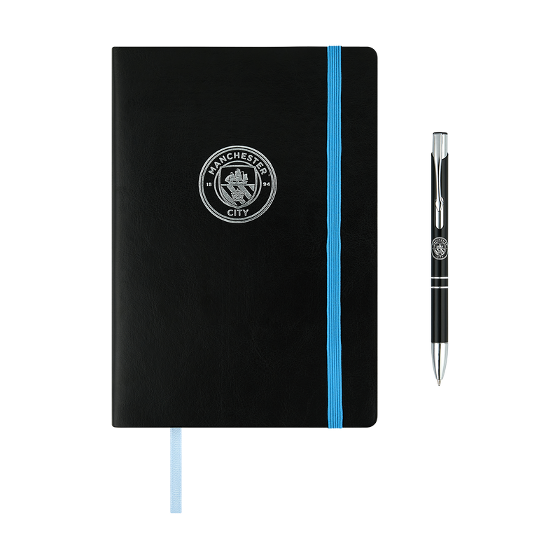 Man City A5 Notebook & Pen Set black - Check out all Manchester City gifts online - Official Manchester City FC store