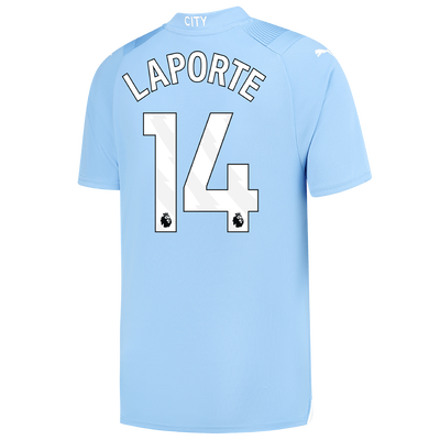 Manchester City Home Jersey 2023/24 with LAPORTE 14 printing