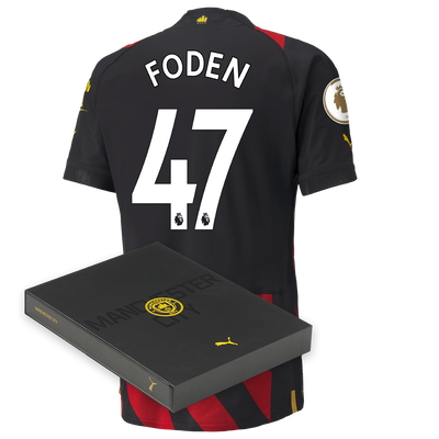 Manchester City Authentic Away Jersey 2022/23 with FODEN 47 printing in Gift Box