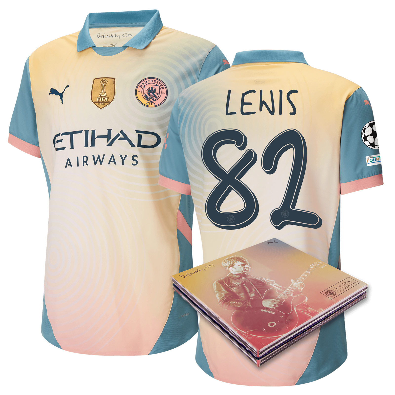 Manchester City Authentic 'Definitely City' Jersey 2024/25 with LEWIS 82  printing in Collector's Box | Official Man City Store