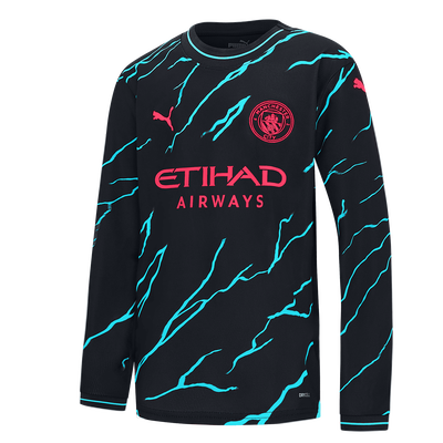 Camiseta infantil de manga larga de la 3ª Equipación del Manchester City 2023/24